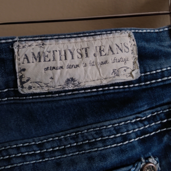 Amethyst Jean Shorts Blue 9 Inch Rise Cotton Pockets Jean Women's Size 13 - Picture 3 of 9